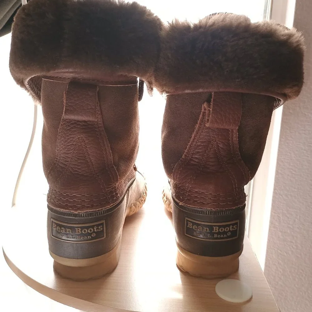 LL BEAN Signature Wicked Good Shearling Duck Boots Women's 7